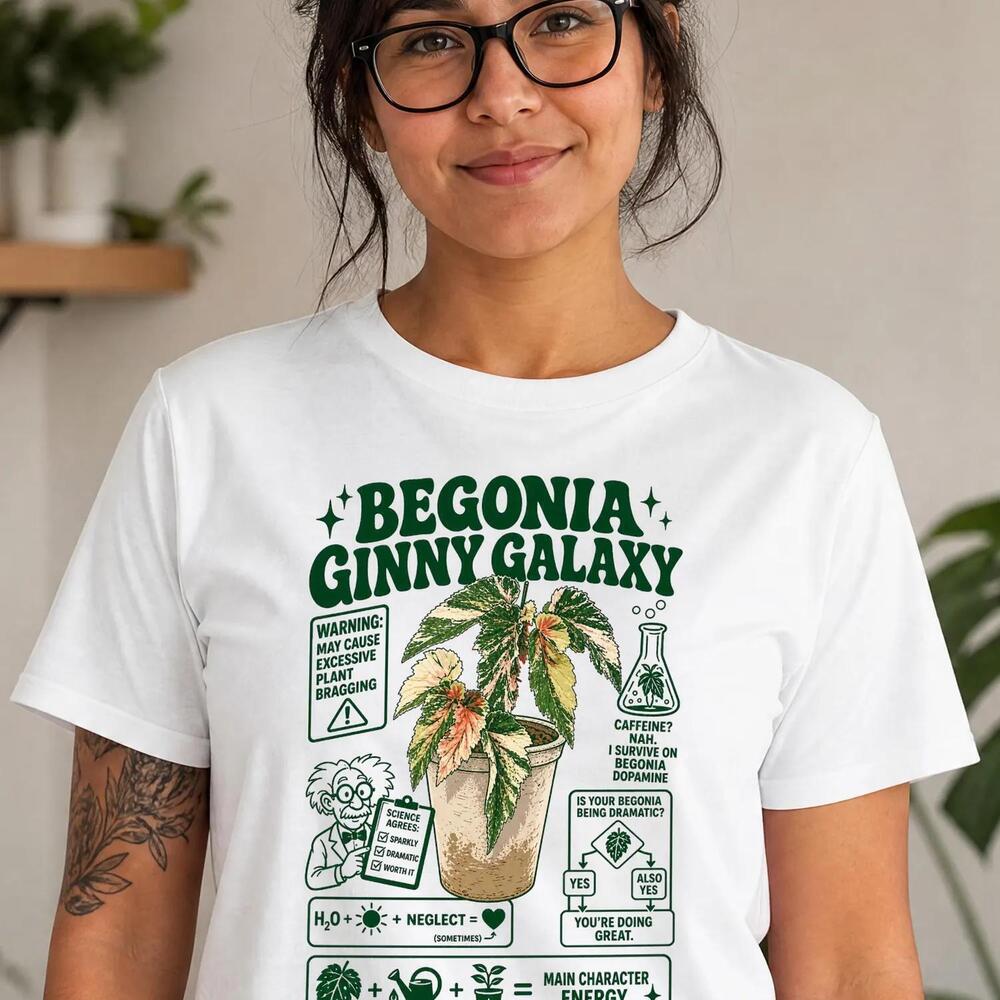 Funny Begonia Ginny Galaxy Shirt Retro House Plants Gift